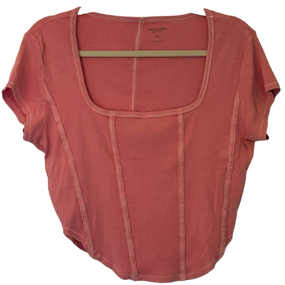 Arizona Jean Company Women's Short Sleeve Pink Top Sz XL